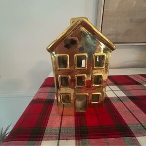 Gold Ceramic House Light Up